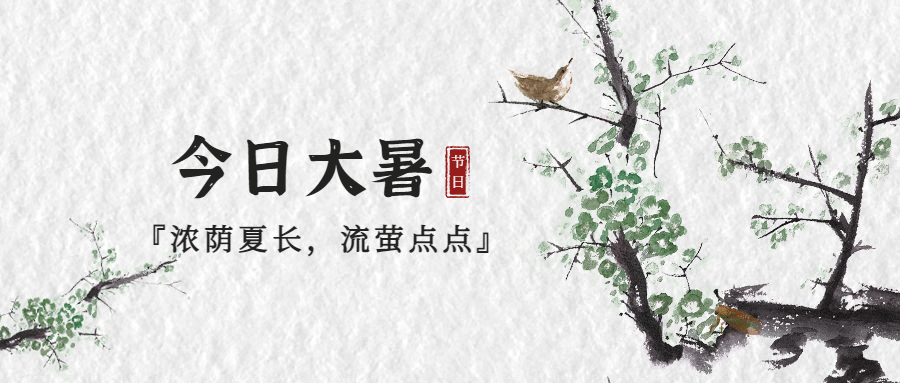 大暑节气祝福中国风公众号首图预览效果