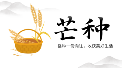 芒种节气祝福农耕丰收横版海报