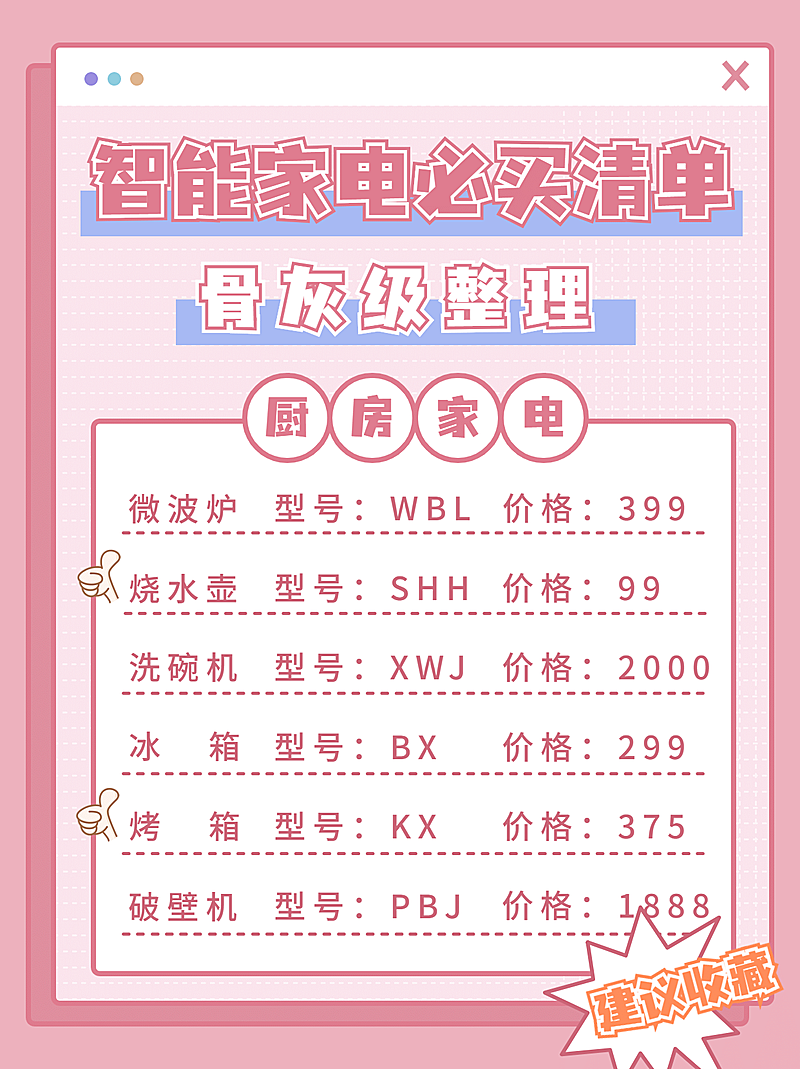 家居数码家电简约小红书封面配图