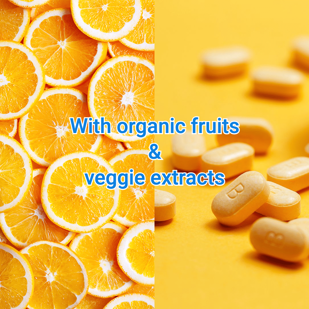 Orange Background Vitamin C Supplement Ecommerce Product Image