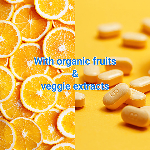 Orange Background Vitamin C Supplement Ecommerce Product Image