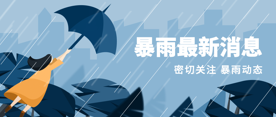 暴雨降雨台风预警警告公众号首图预览效果