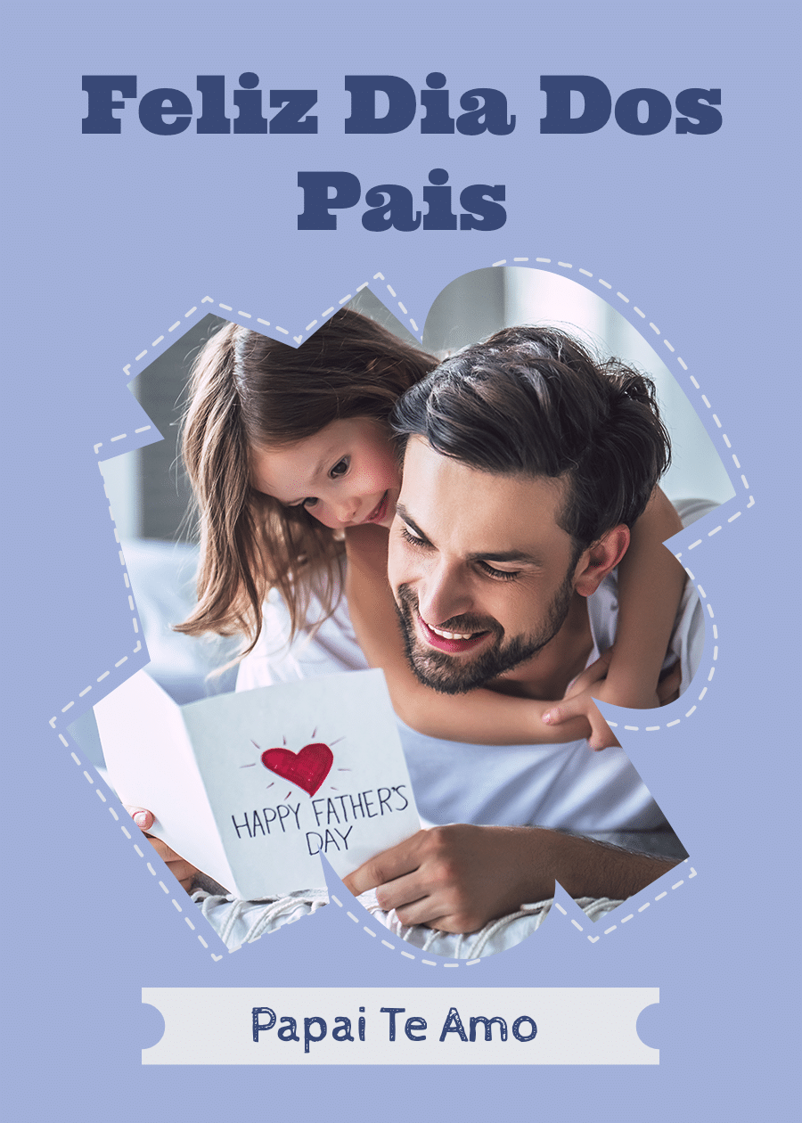 Happy Father's Day Paper Tear Effect Greeting Card 