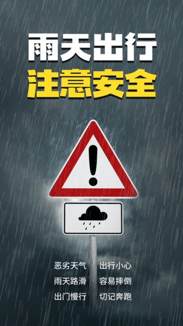 GIF动态手机海报河南暴雨雨天出行预览效果