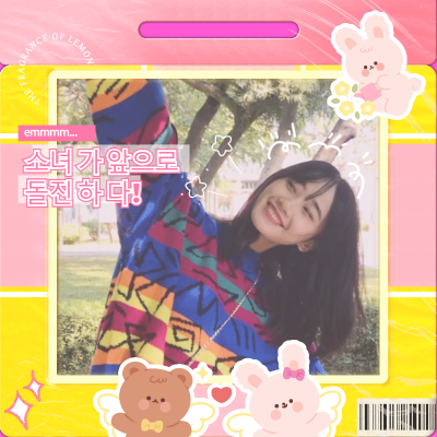 手绘卡通涂鸦文艺芭比感可爱边框少女
