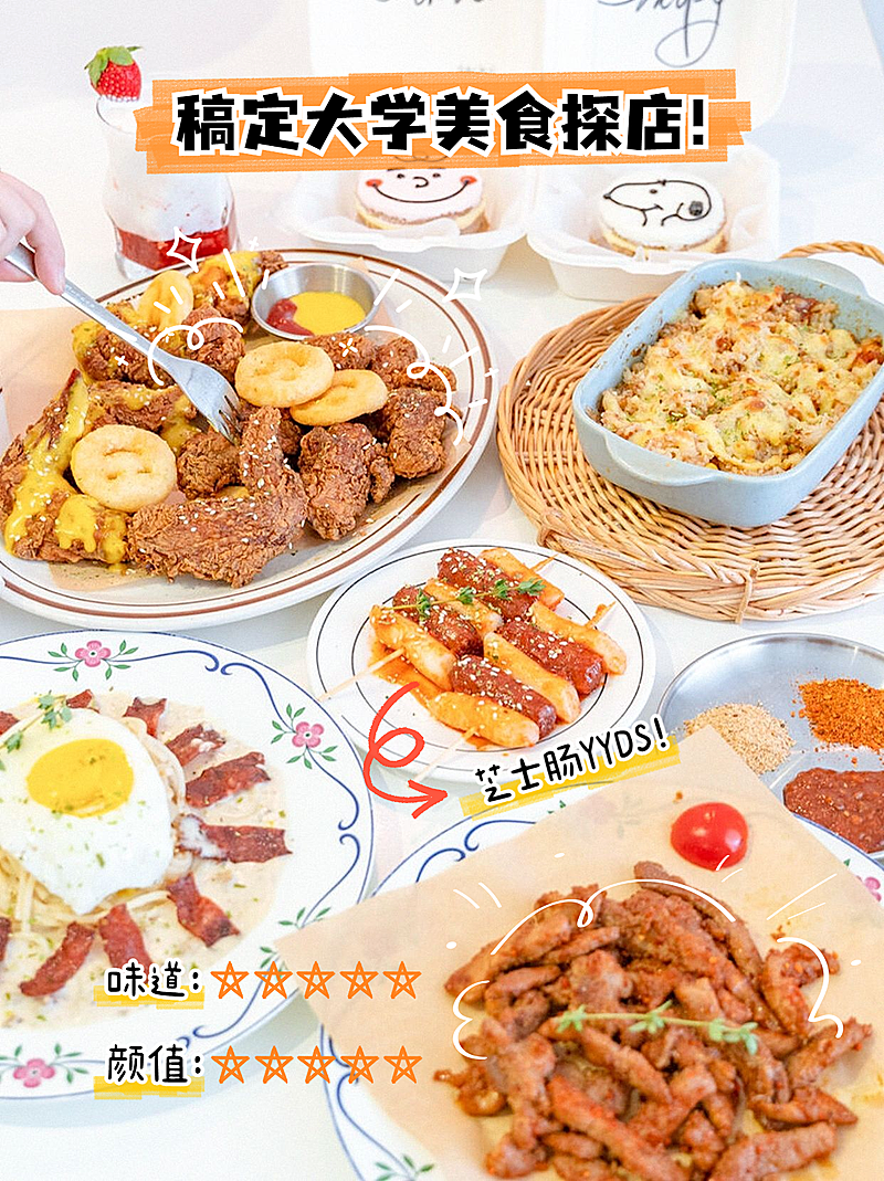 餐饮美食探店打卡实景小红书封面配图