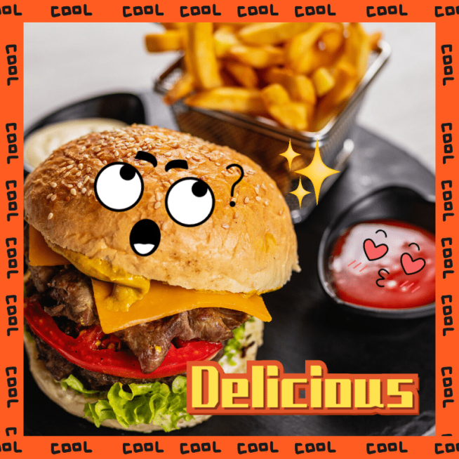 简约酷图框趣味表情包美食记录预览效果