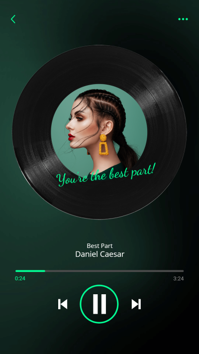 Literary Music Player Simulation Album Cover Instagram Story