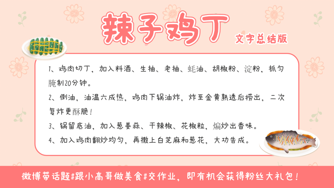 简约美食博主菜谱总结视频中插页预览效果