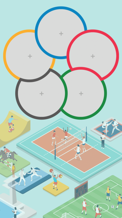 Creative Olympic Theme Sports Cartoon Style Instagram Image