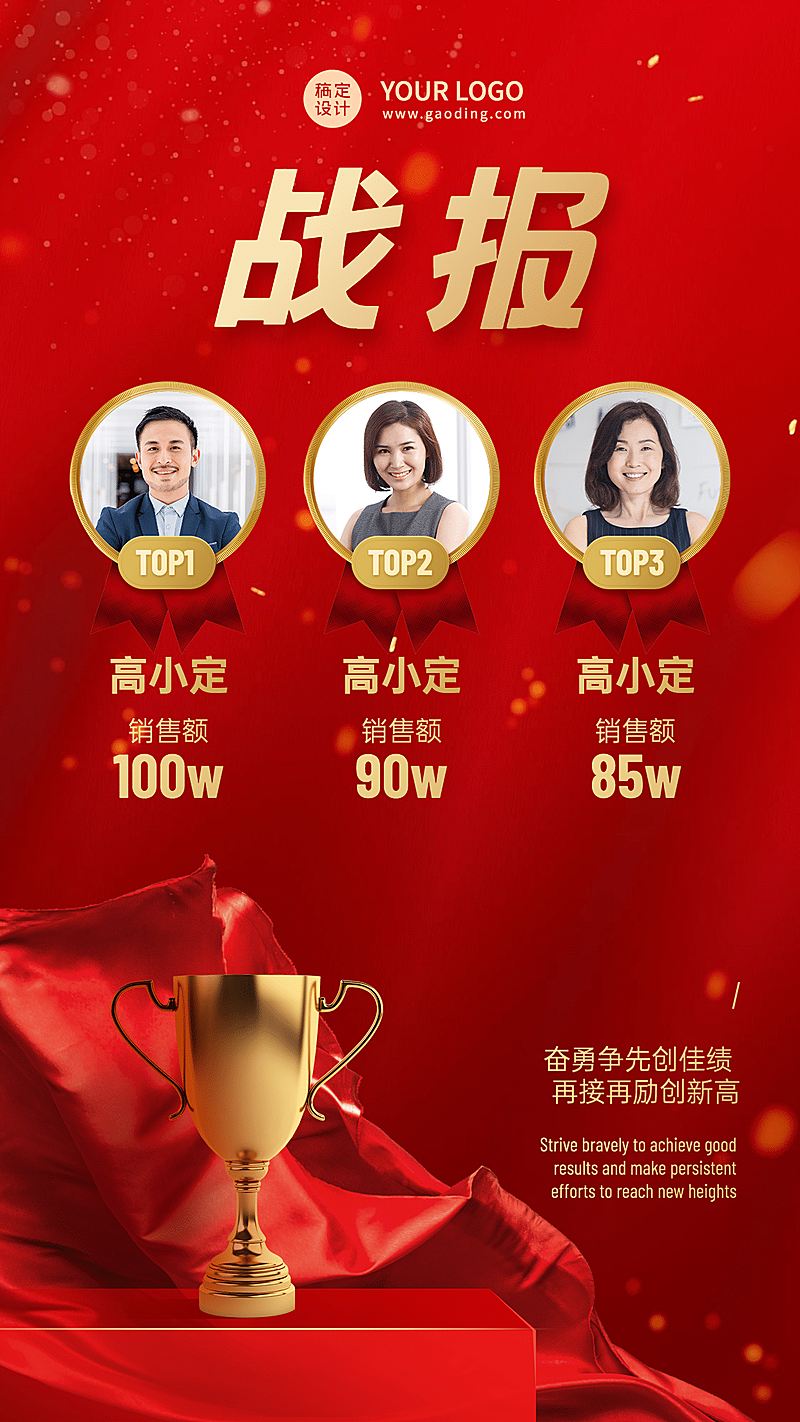 喜庆奖杯绸缎微商喜报排行榜