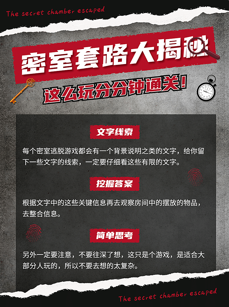 密室逃脱推理指南小红书配图
