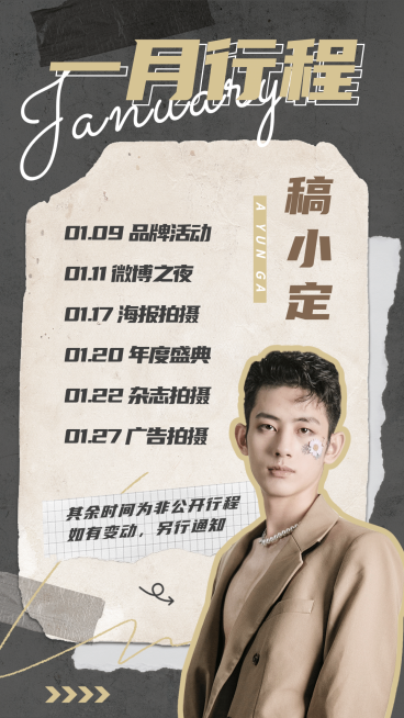 明星时间行程图人物海报娱乐应援预览效果