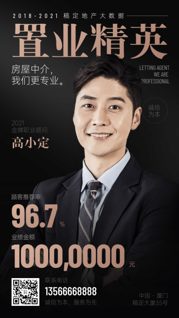 商务房产社交名片精英销售杂志封面预览效果
