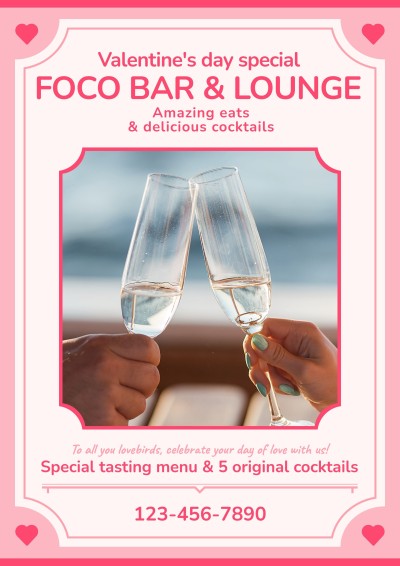 Valentine's Day Beverages Special Sale Promotion Flyer