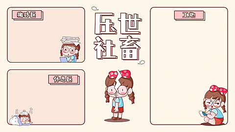 打工人趣味电脑桌面分区壁纸