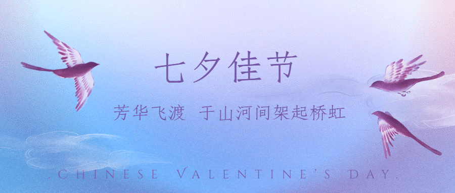 七夕情人节祝福简约创意公众号首图
