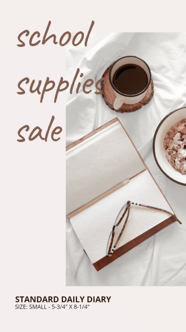 Handwritting Text Literary Style School Supplies Sale Ecommerce Story预览效果