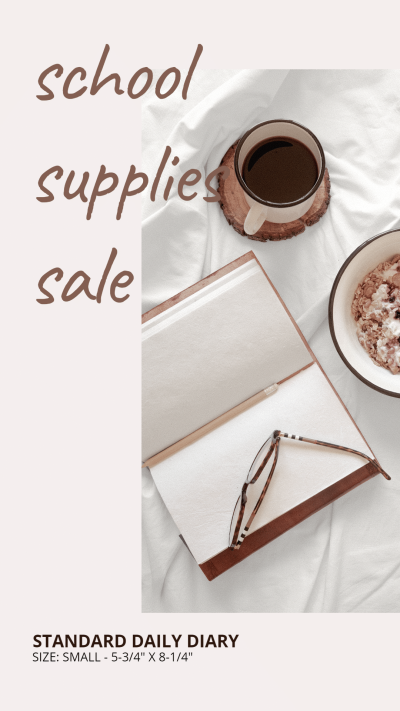 Handwritting Text Literary Style School Supplies Sale Ecommerce Story