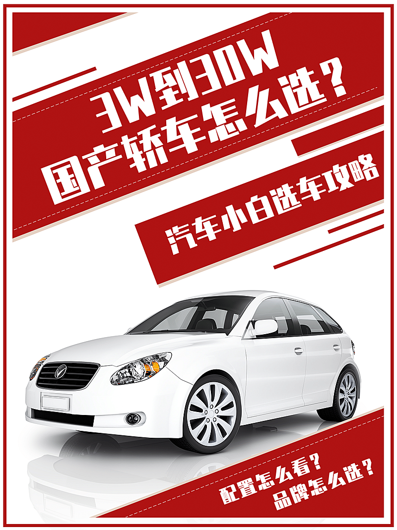 简约色块汽车选购攻略小红书配图