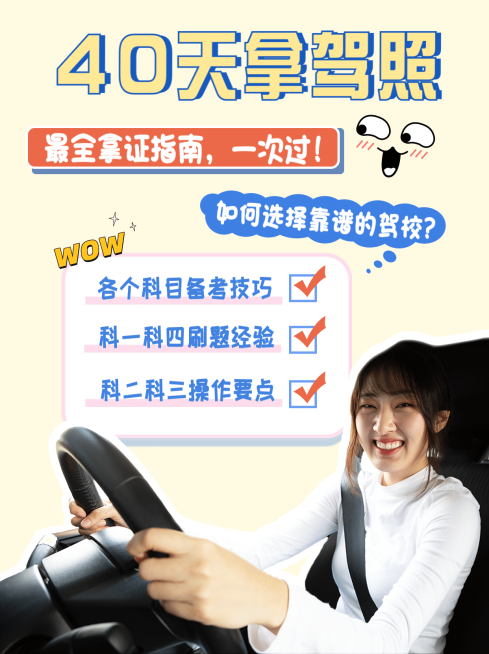驾照考试经验分享小红书配图预览效果