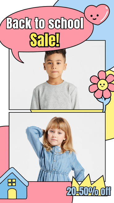 Pink Dialog Box Element Cute Children's Clothing Promotion Ecommerce Story预览效果