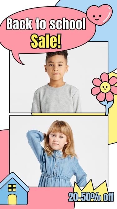 Pink Dialog Box Element Cute Children's Clothing Promotion Ecommerce Story