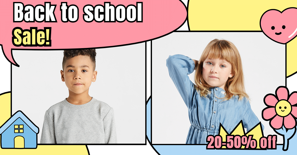 Simple Children's Clothing Promotion Ecommerce Banner预览效果