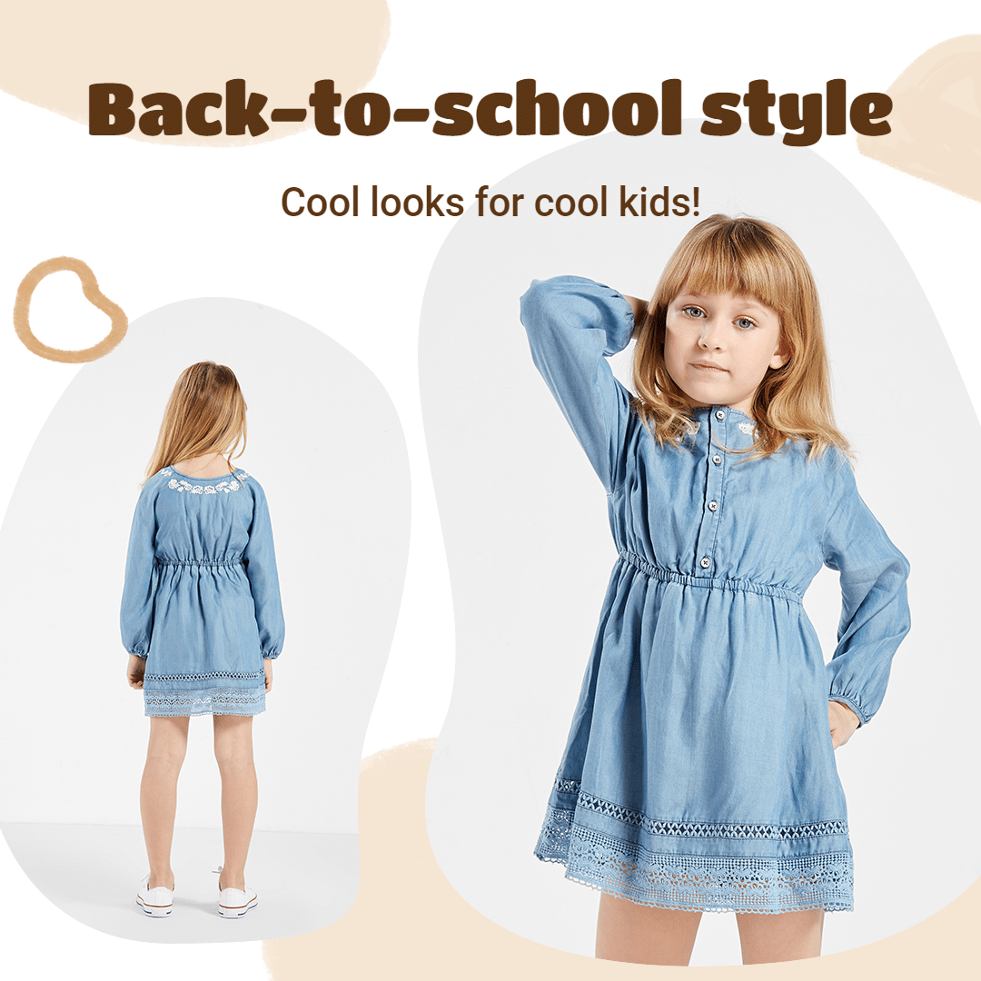 Brown Block Simple Children's Clothing Promotion Ecommerce Product Image预览效果