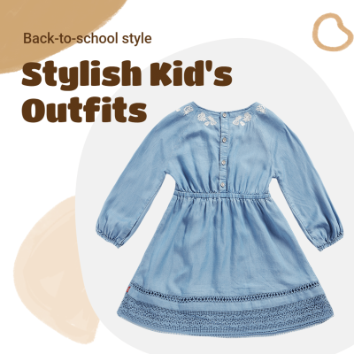 Simple Children's Clothing Dress Display Promotion Ecommerce Product Image