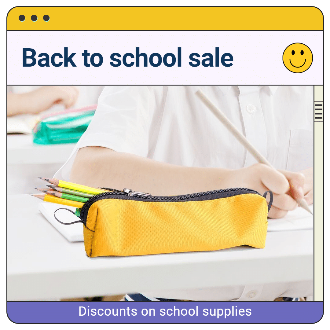 Back to school sale ecommerce product image