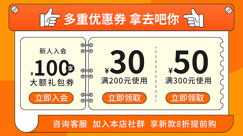 创意卡通优惠券海报banner