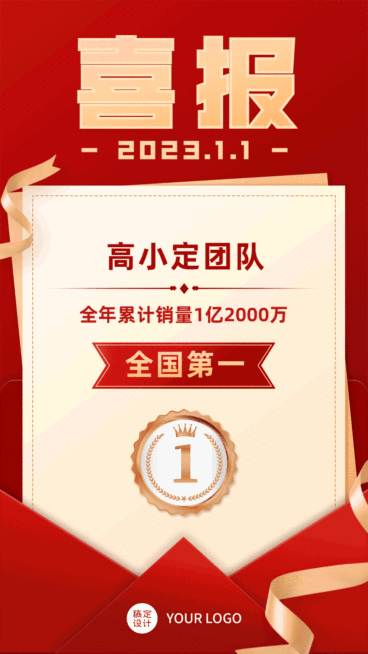 销售喜报战报GIF动图手机海报预览效果