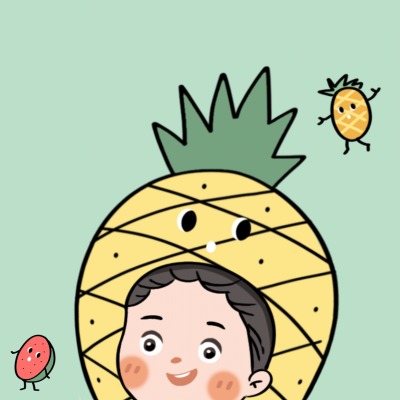 手绘夏季水果可爱情侣头像