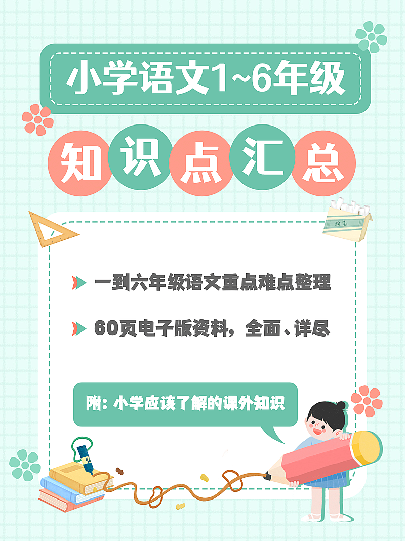 中小学知识科普小红书配图