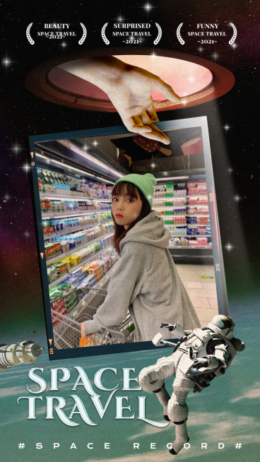 太空创意合成宇航员飞船电影晒照预览效果