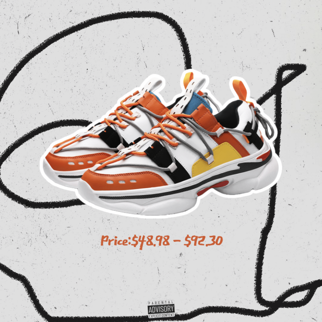 Creative Line Decor Sports Shoes Price Ecommerce Product Image预览效果