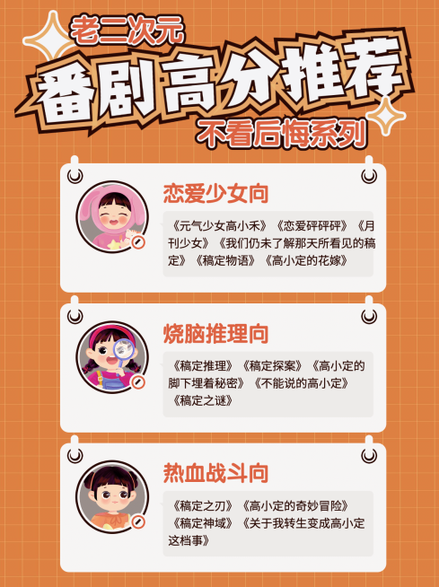 番剧片单推荐安利小红书封面配图预览效果