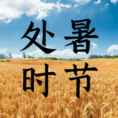 处暑节气祝福稻田秋天公众号次图