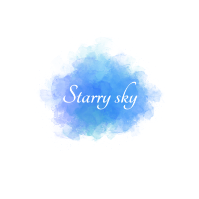 Minimalist Style Watercolor Starry Sky Delicacy Logo Image