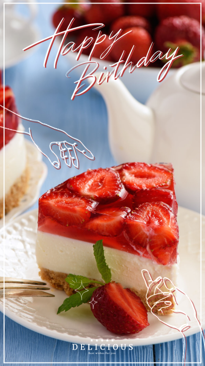 手绘线条文字生日祝福plog