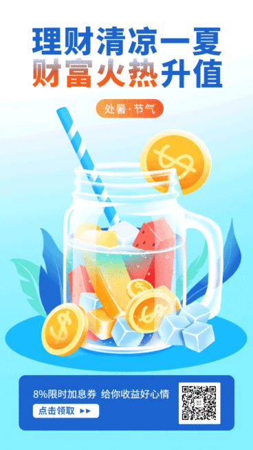 处暑节气祝福金融GIF动态手机海报预览效果