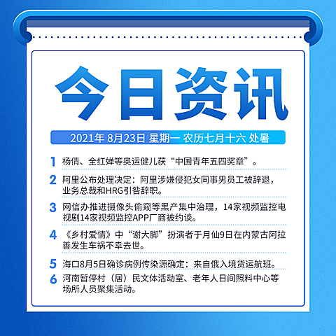 今日资讯简报早报方形海报