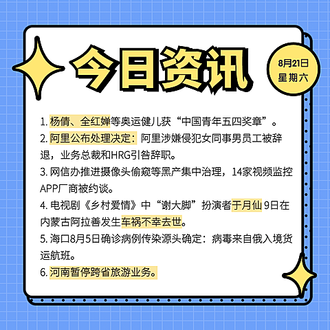 今日资讯简报早报方形海报