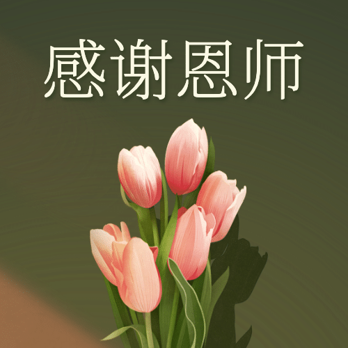 教师节快乐祝福鲜花手绘公众号次图预览效果