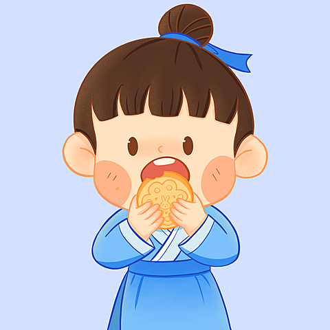 手绘可爱中秋节情侣头像