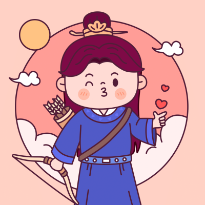 手绘可爱中秋节情侣头像