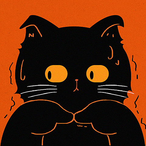 可爱黑色猫咪情侣微信头像