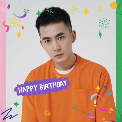 创意手绘生日祝福男性晒照