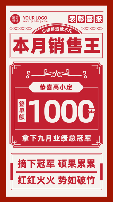 微商表彰喜报复古手机海报预览效果